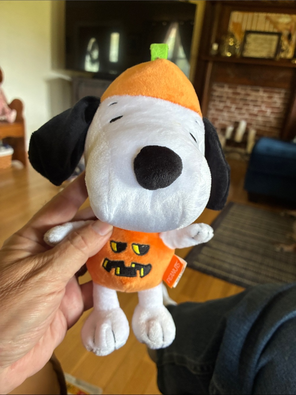 8” tall Peanuts Snoopy Plush Dog Toy - Orange, Black, White